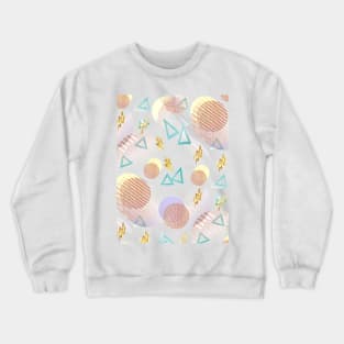 Abstract meadow circles passing through gold are flowers, green triangles are leaves zigzags - they are buzzards Crewneck Sweatshirt